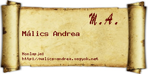 Málics Andrea névjegykártya