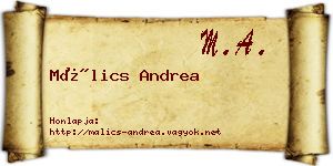 Málics Andrea névjegykártya